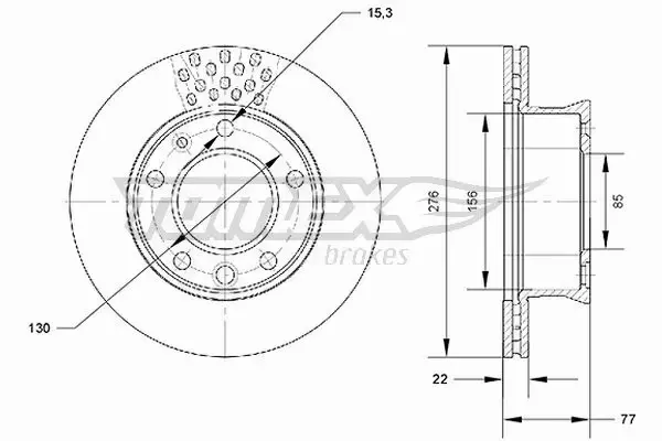 TOMEX BRAKES TARCZA HAMULCOWA TX 70-07 