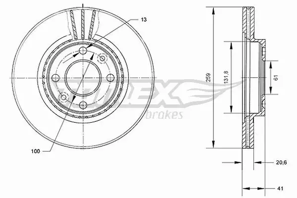 TOMEX BRAKES TARCZA HAMULCOWA TX 70-10 