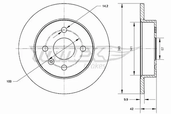 TOMEX BRAKES TARCZA HAMULCOWA TX 70-23 