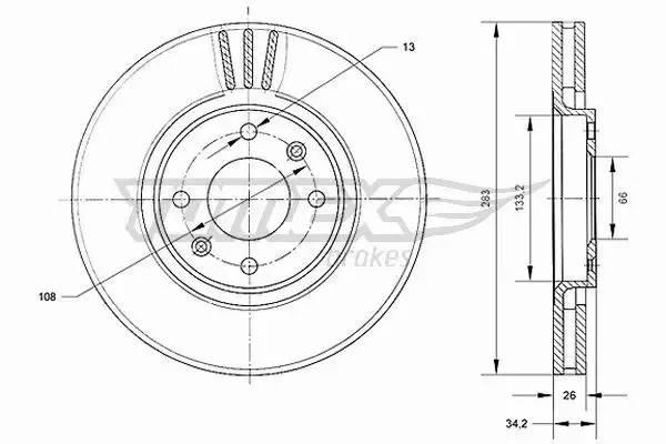 TOMEX BRAKES TARCZA HAMULCOWA TX 70-24 