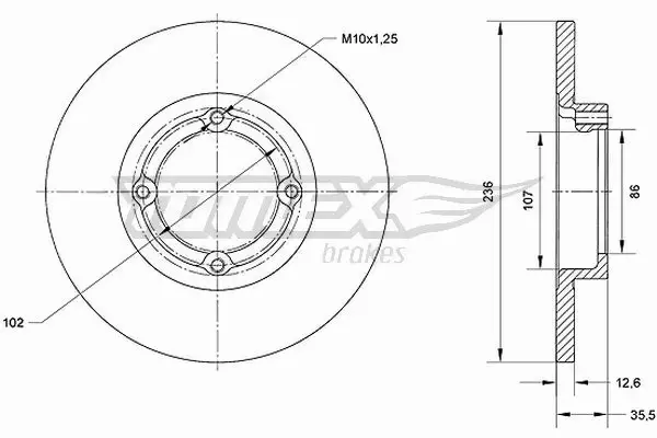 TOMEX BRAKES TARCZA HAMULCOWA TX 70-33 