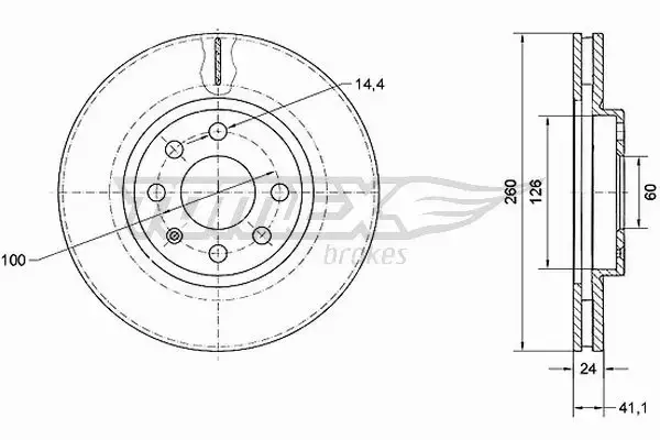 TOMEX BRAKES TARCZA HAMULCOWA TX 70-73 