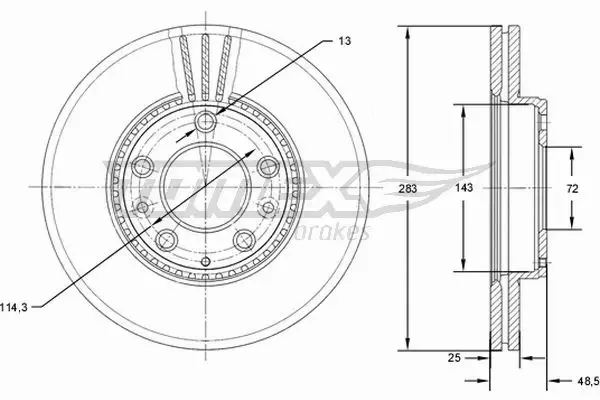 TOMEX BRAKES TARCZA HAMULCOWA TX 71-41 