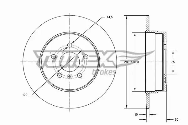 TOMEX BRAKES TARCZA HAMULCOWA TX 71-45 