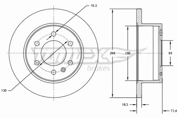 TOMEX BRAKES TARCZA HAMULCOWA TX 71-60 