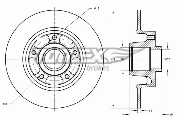 TOMEX BRAKES TARCZA HAMULCOWA TX 71-831 