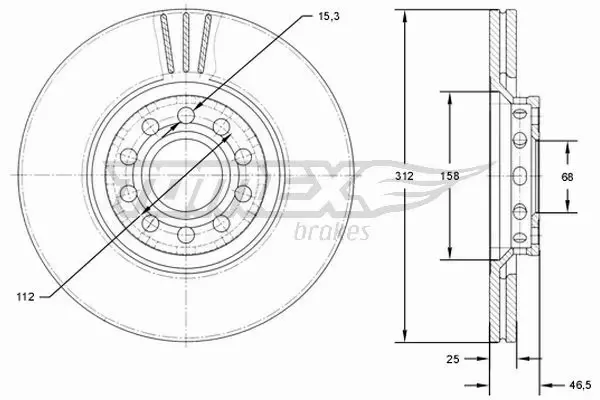 TOMEX BRAKES TARCZA HAMULCOWA TX 71-97 