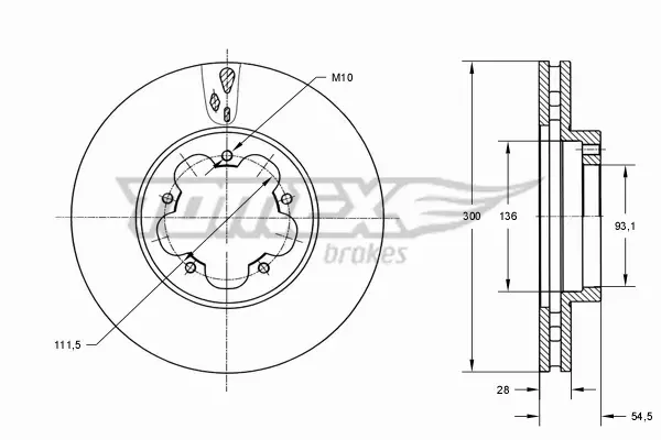 TOMEX BRAKES TARCZA HAMULCOWA TX 72-13 