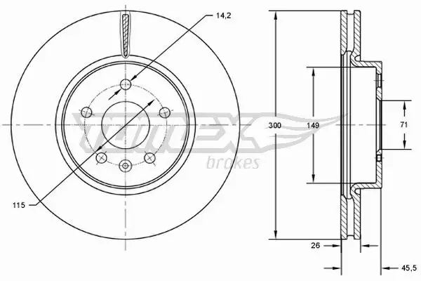 TOMEX BRAKES TARCZA HAMULCOWA TX 72-53 