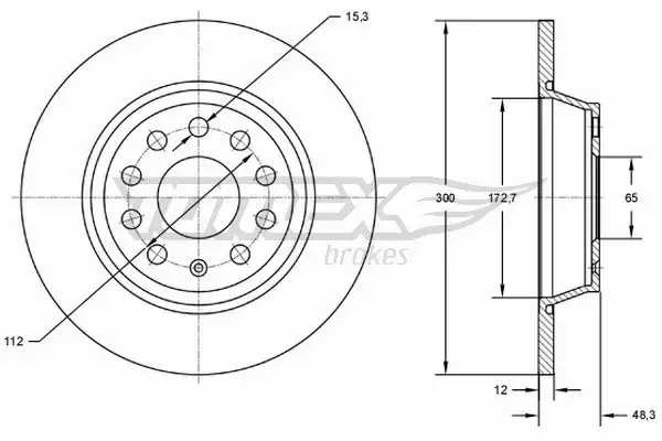 TOMEX BRAKES TARCZA HAMULCOWA TX 72-69 