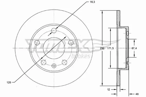 TOMEX BRAKES TARCZA HAMULCOWA TX 72-70 