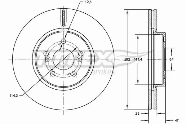 TOMEX BRAKES TARCZA HAMULCOWA TX 72-71 