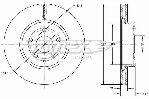 TOMEX BRAKES TARCZA HAMULCOWA TX 72-77 