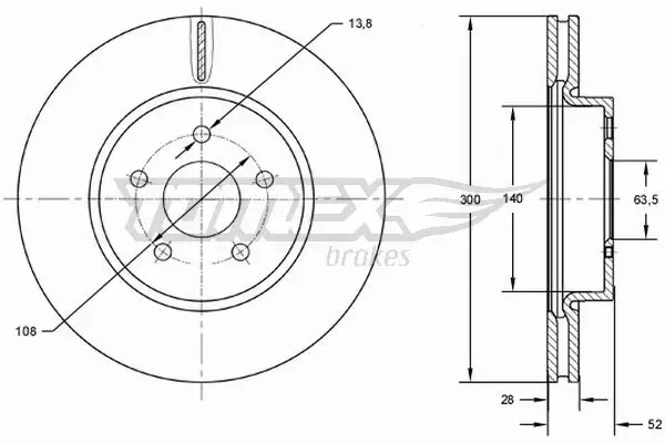 TOMEX BRAKES TARCZA HAMULCOWA TX 72-80 