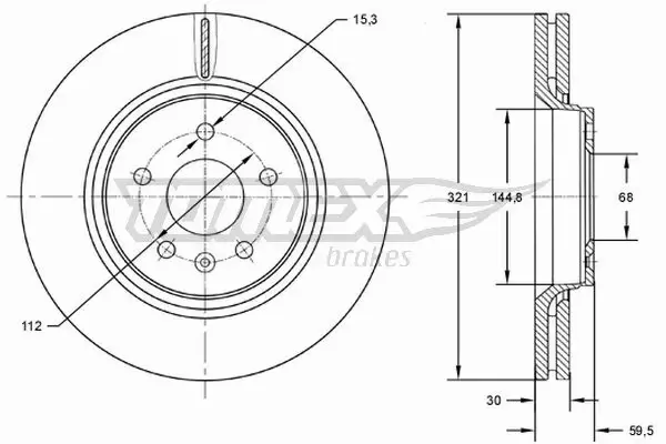 TOMEX BRAKES TARCZA HAMULCOWA TX 72-81 