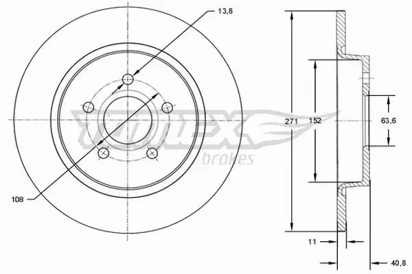 TOMEX BRAKES TARCZA HAMULCOWA TX 72-98 