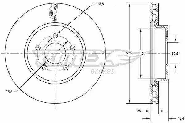 TOMEX BRAKES TARCZA HAMULCOWA TX 73-02 