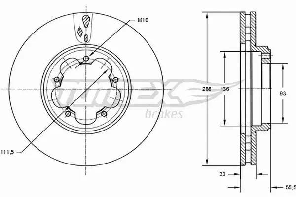 TOMEX BRAKES TARCZA HAMULCOWA TX 73-11 