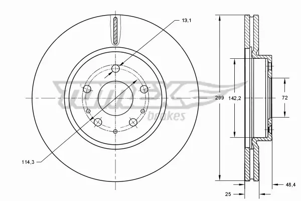 TOMEX BRAKES TARCZA HAMULCOWA TX 73-22 