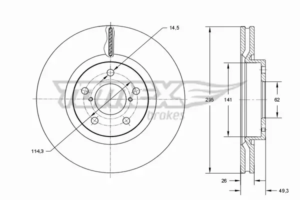 TOMEX BRAKES TARCZA HAMULCOWA TX 73-23 