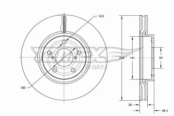 TOMEX BRAKES TARCZA HAMULCOWA TX 73-25 