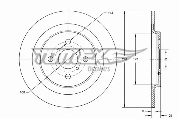 TOMEX BRAKES TARCZA HAMULCOWA TX 73-27 