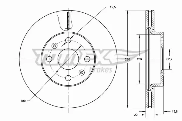 TOMEX BRAKES TARCZA HAMULCOWA TX 73-34 