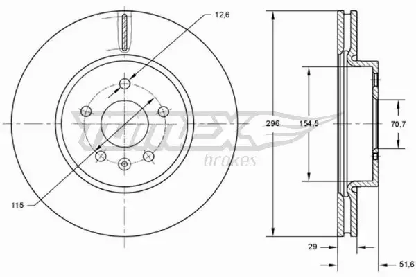 TOMEX BRAKES TARCZA HAMULCOWA TX 73-69 