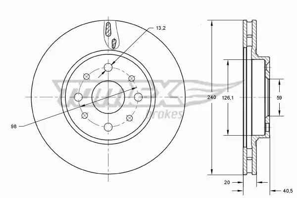 TOMEX BRAKES TARCZA HAMULCOWA TX 73-73 