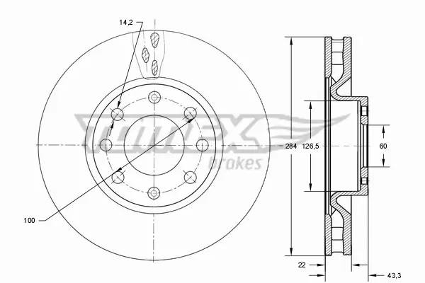 TOMEX BRAKES TARCZA HAMULCOWA TX 73-76 