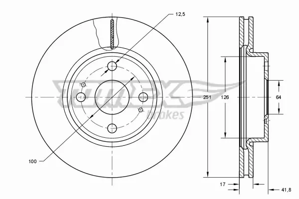 TOMEX BRAKES TARCZA HAMULCOWA TX 73-87 