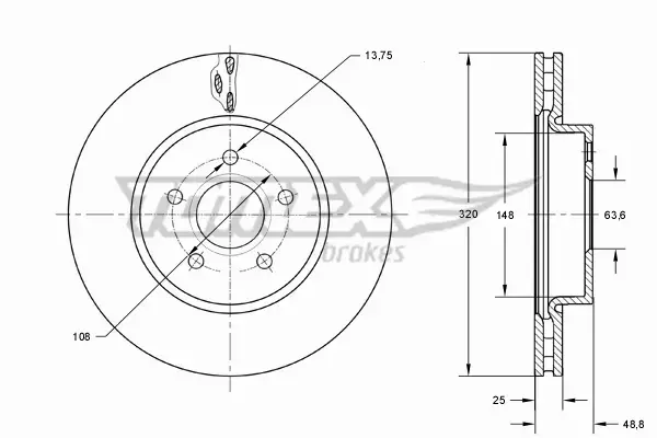 TOMEX BRAKES TARCZA HAMULCOWA TX 73-91 