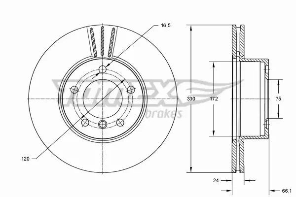 TOMEX BRAKES TARCZA HAMULCOWA TX 73-97 