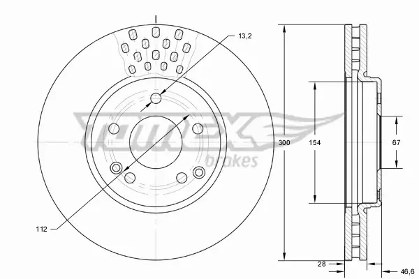 TOMEX BRAKES TARCZA HAMULCOWA TX 74-04 