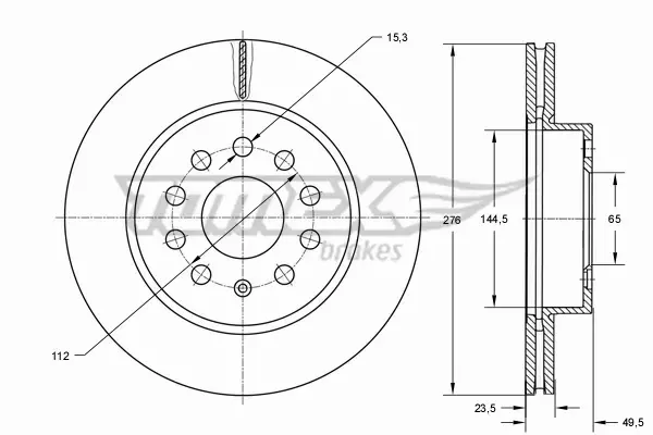 TOMEX BRAKES TARCZA HAMULCOWA TX 74-10 