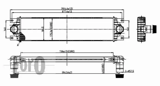 ABAKUS CHŁODNICA INTERCOOLER 037-018-0001 