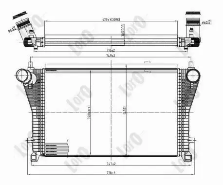 ABAKUS CHŁODNICA INTERCOOLER 053-018-0014 