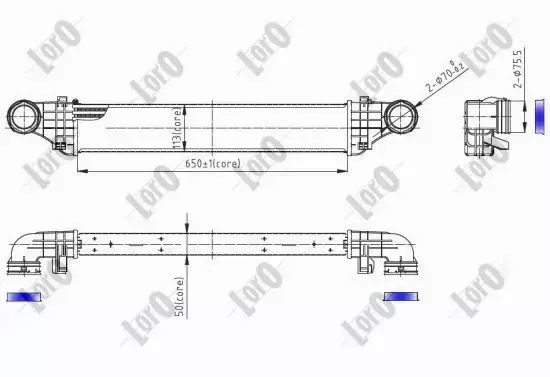 ABAKUS CHŁODNICA INTERCOOLER 054-018-0011 