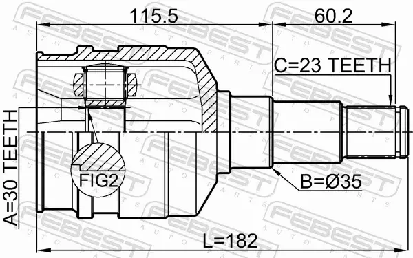 FEBEST PRZEGUB NAPĘDOWY 0111-GRX125LH 