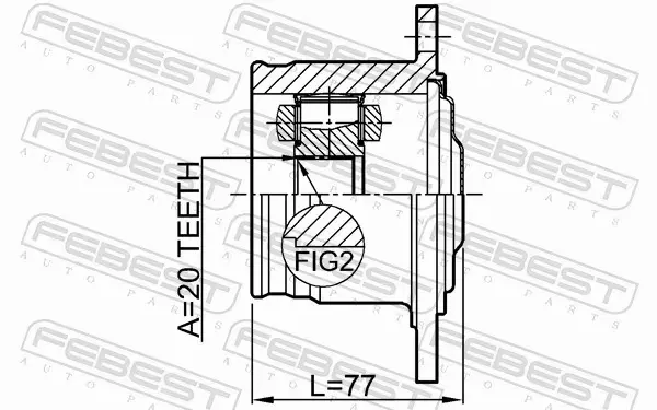 FEBEST PRZEGUB NAPĘDOWY 0111-GX115R 