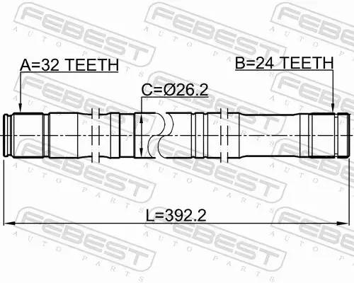 FEBEST PÓŁOŚ NAPĘDOWA 0112-CDT220RH 