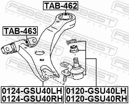 FEBEST WAHACZ ZAWIESZENIA 0124-GSU40LH 