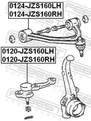 FEBEST WAHACZ ZAWIESZENIA 0124-JZS160LH 