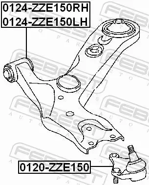 FEBEST WAHACZ ZAWIESZENIA 0124-ZZE150LH 