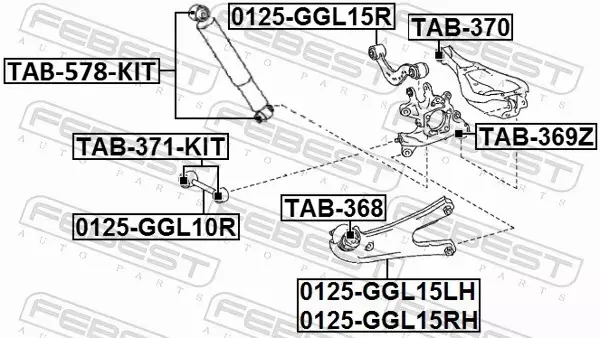 FEBEST WAHACZ ZAWIESZENIA 0125-GGL10R 