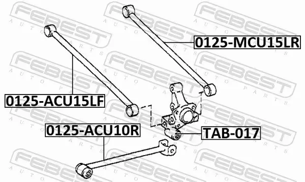 FEBEST WAHACZ ZAWIESZENIA 0125-MCU15LR 