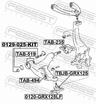 FEBEST ŚRUBA REGULACYJNA ZAWIESZENIA 0129-025-KIT 