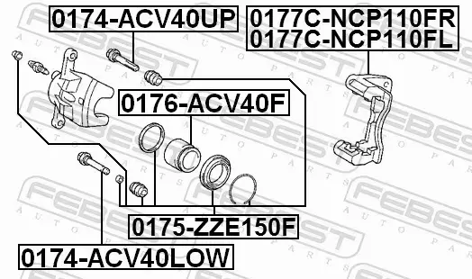 FEBEST PROWADNICE ZACISKU HAMULCOWEGO 0174-ACV40UP 