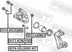 FEBEST PROWADNICE ZACISKU HAMULCOWEGO 0174-GRJ200R-KIT 