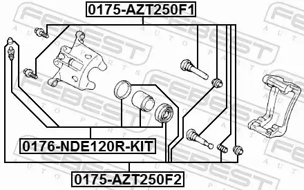 FEBEST TŁOCZEK ZACISKU HAMULCOWEGO 0176-NDE120R-KIT 